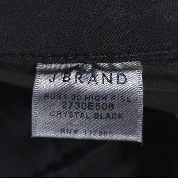 NWT J BRAND RUBY 30 HIGH RISE CIGARETTE CRYSTAL BLACK Jeans USA🇺🇸MADE Size 26 - Picture 13 of 16